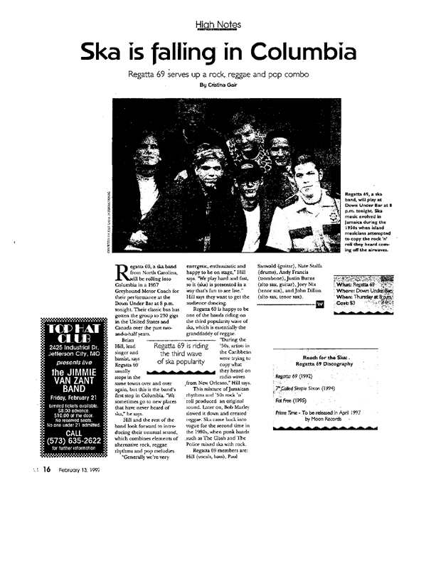 Columbia, Missouri — original press clipping